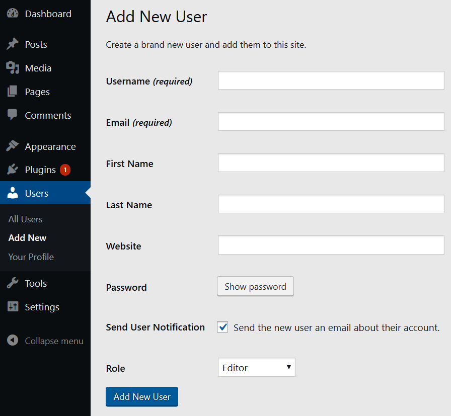 Managing users - WordPress 5 Complete - Seventh Edition [Book]