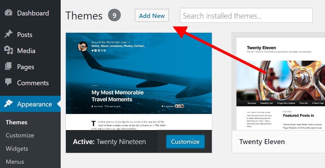 Adding a theme from within wp-admin - WordPress 5 Complete - Seventh ...