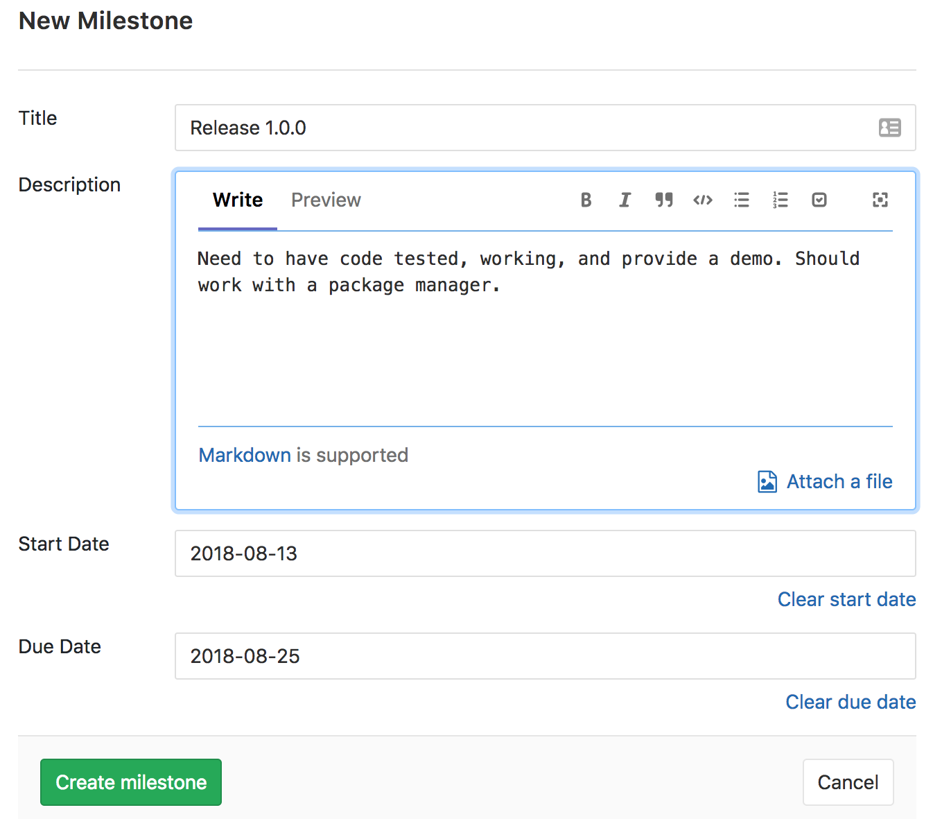 Milestones - GitLab Quick Start Guide [Book]