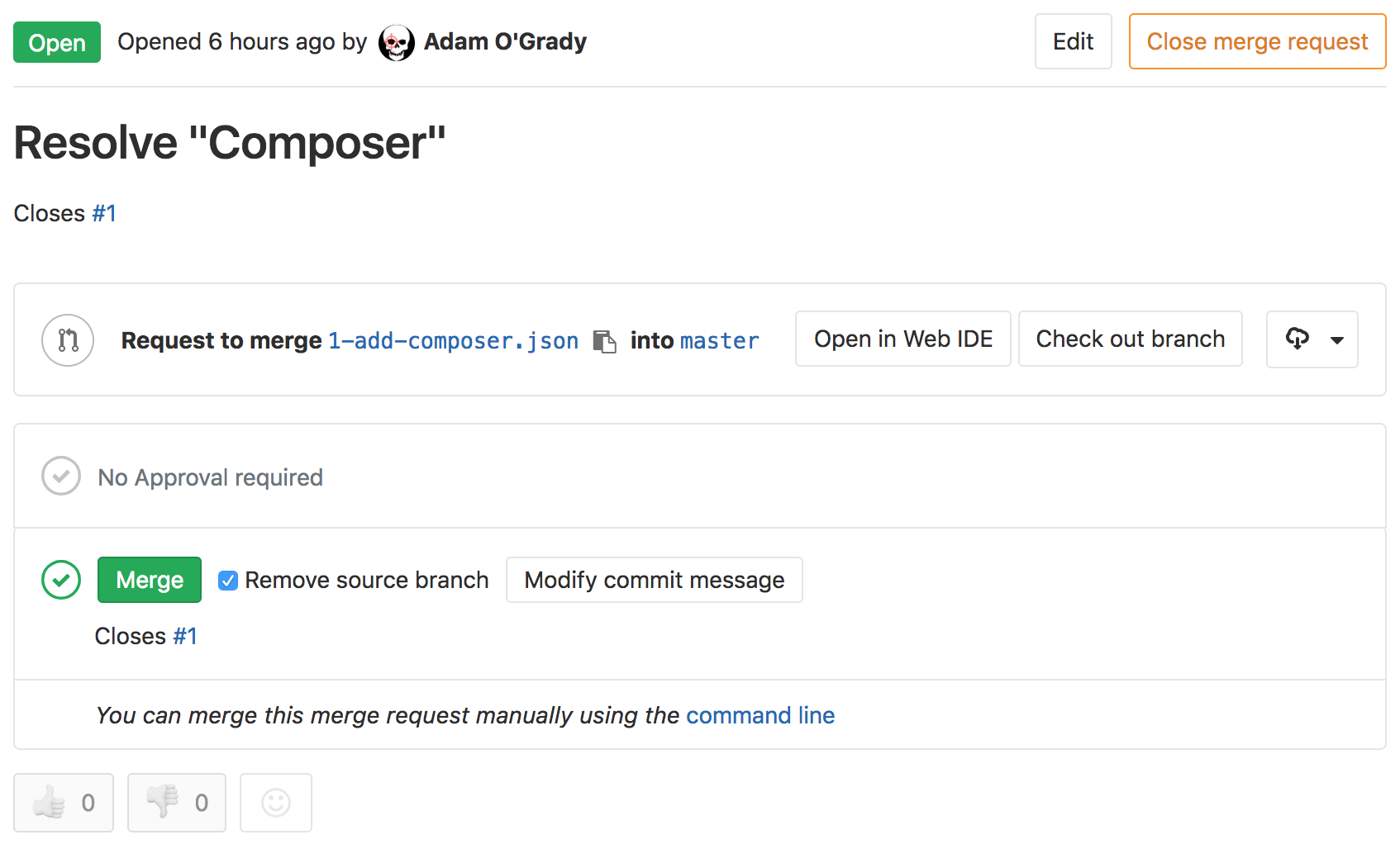Code review with merge requests - GitLab Quick Start Guide [Book]