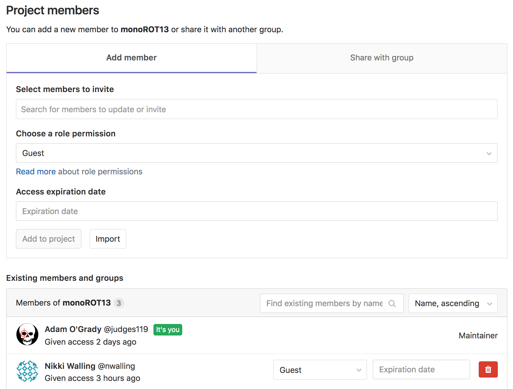 Adding other project members - GitLab Quick Start Guide [Book]