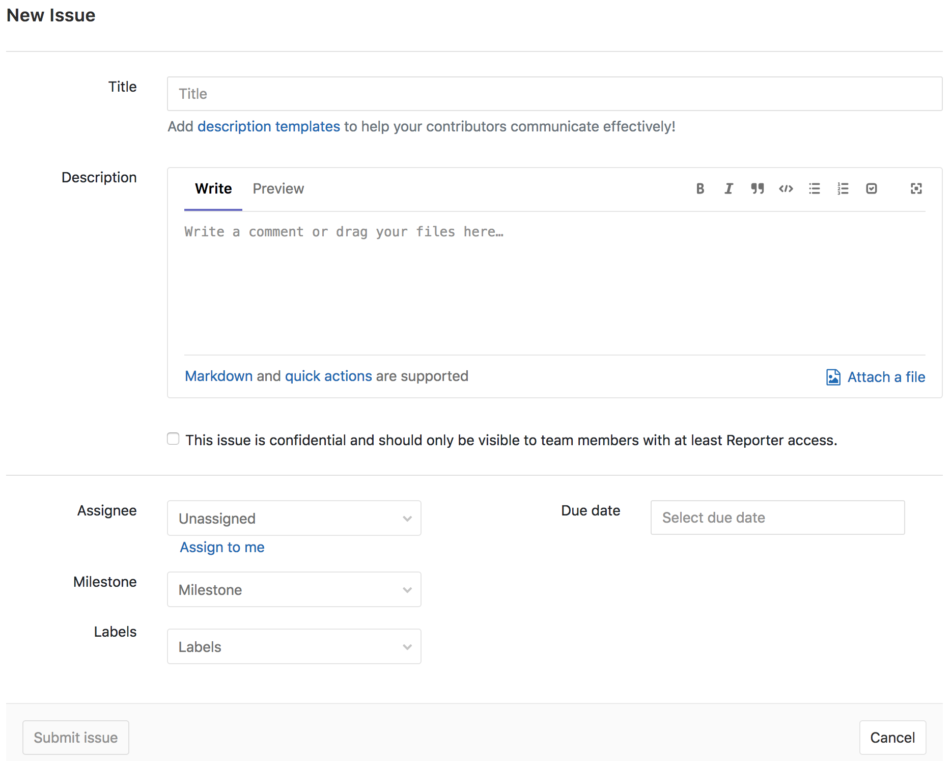 Creating an issue - GitLab Quick Start Guide [Book]
