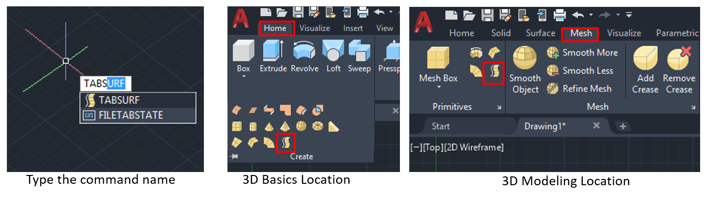 Tabulated surface command - Practical Autodesk AutoCAD 2021 and AutoCAD ...