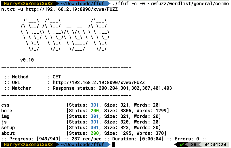 Fuzzing Http Fuzzing an HTTP request URl path using ffuf - Hands-On Web Penetration ...