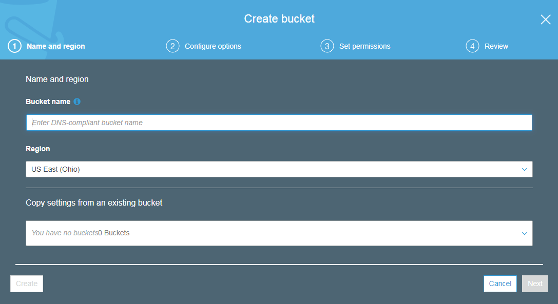 Creating an S3 bucket - Hands-On Python Deep Learning for the Web [Book]