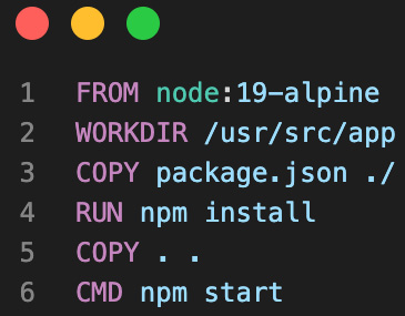 Figure 8.7 – Optimized Dockerfile for a Node.js application
