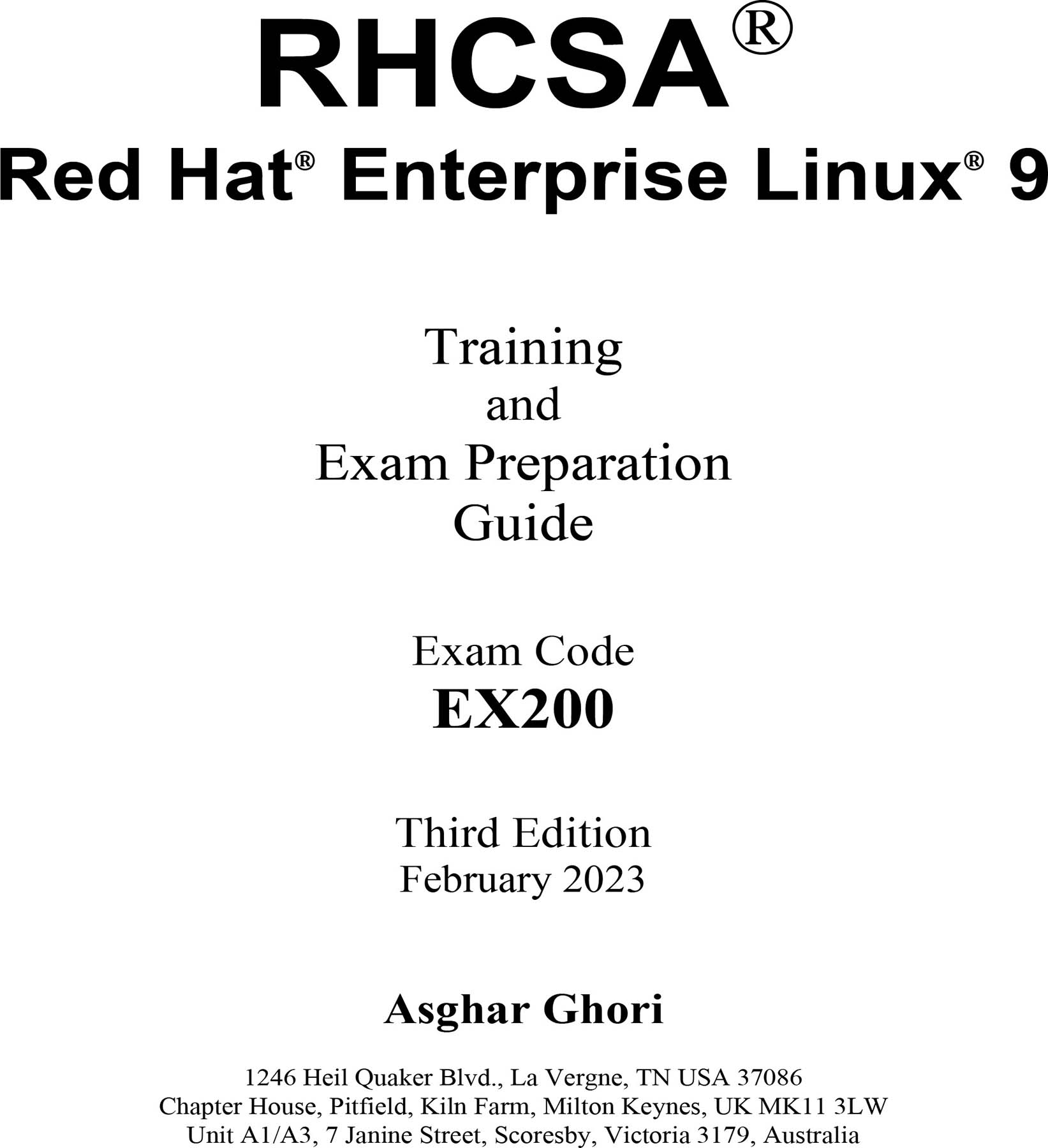 Title Page - RHCSA Red Hat Enterprise Linux 9 [Book]