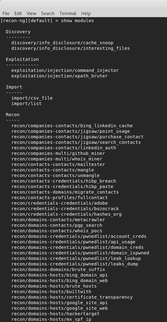 Recon-ng - Securing Network Infrastructure [Book]
