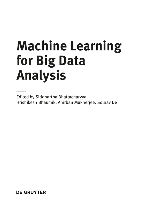 Title Page - Machine Learning for Big Data Analysis [Book]
