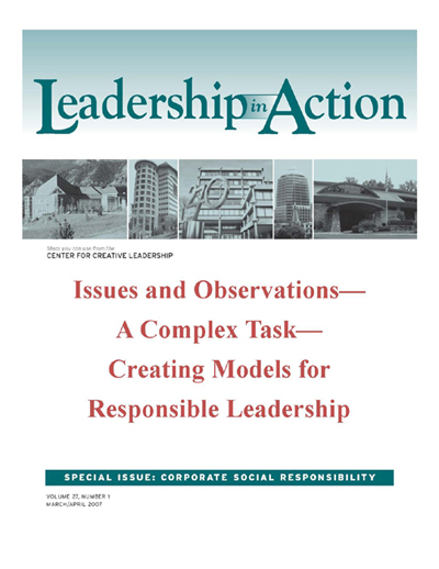 Leadership in Action: Issues and Observations—A Complex Task—Creating ...