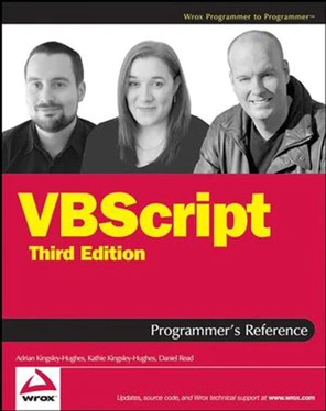 4. Variables and Procedures - VBScript Programmer's Reference, Third ...