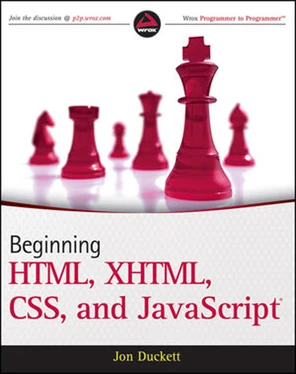 11. Learning JavaScript - Beginning HTML, XHTML, CSS, and JavaScript ...