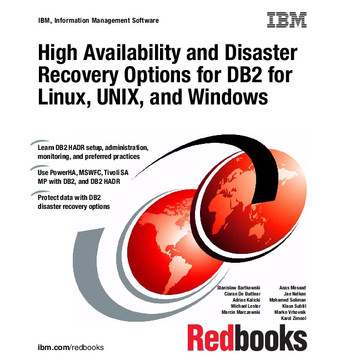 High Availability and Disaster Recovery Options for DB2 for Linux, UNIX,  and Windows [Book]
