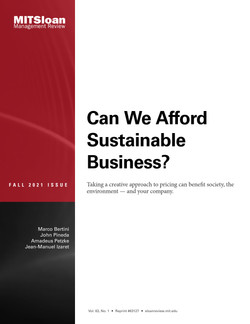 Can We Afford Sustainable Business?